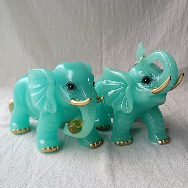 아네샵 대형 비취 청옥 코끼리 장식품 코끼리 풍수 인테리어 돈 들어오는 장식 소품 100,000원