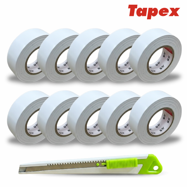 서통테이프 UL인증 PVC 심플 전기 절연 사계절 전기테이프 화이트10개 세트 커터칼 포함, 10개 8,990원