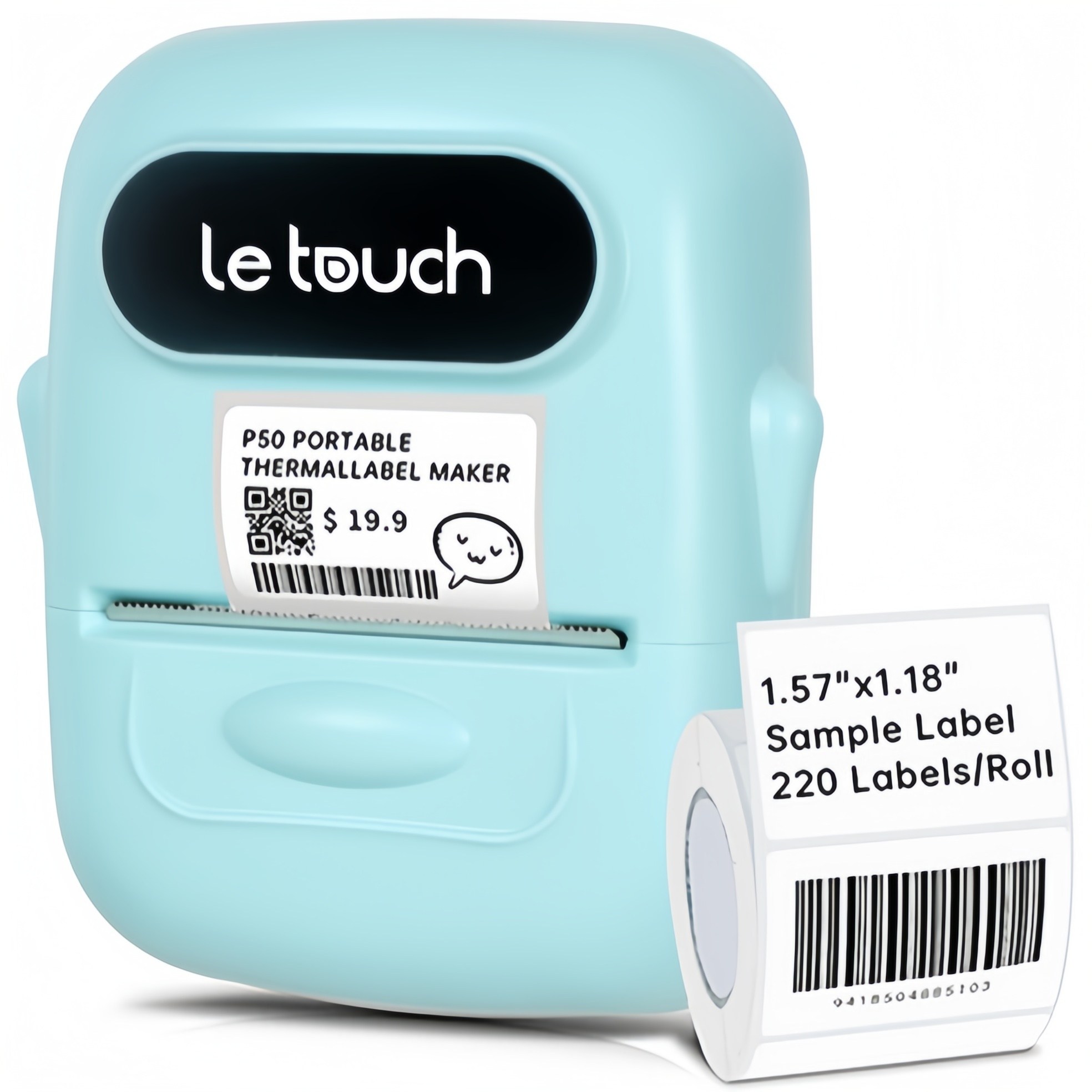 레터치 P50 고급형 로봇 무선 라벨프린터기 라벨기 출력기 미니 휴대용 스티커 무잉크출력기 블루투스, 1개, 색상-블루 39,800원