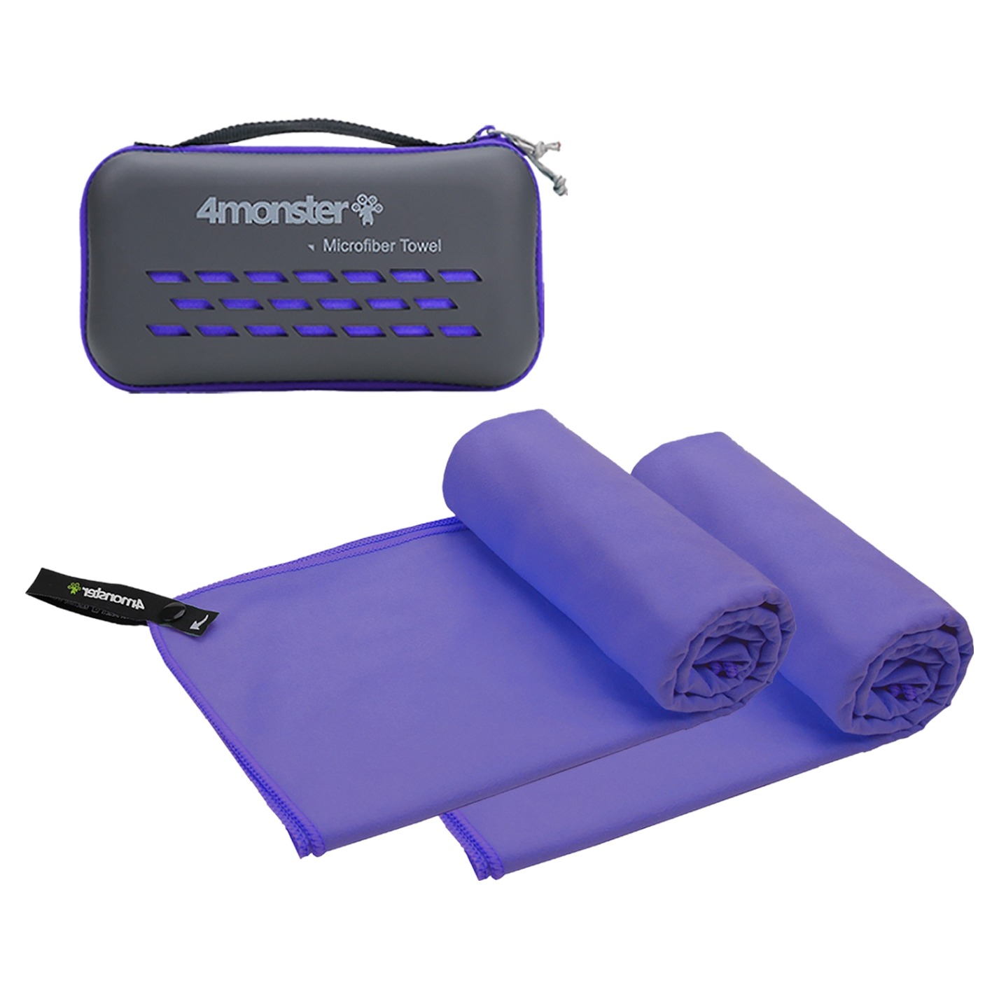 4몬스터 극세사 마이크로화이바타월 미디움 2p + EVA 케이스 세트, 퍼플, 1세트 33,840원