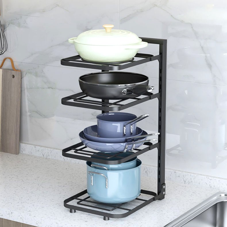 생활꿀템 후라이팬 정리대 냄비 거치대 높이 조절 싱크대 하부장 정리 16,900원