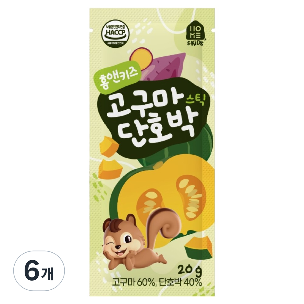 홈앤키즈 고구마 단호박 스틱, 6개, 20g, 단호박맛 12,790원