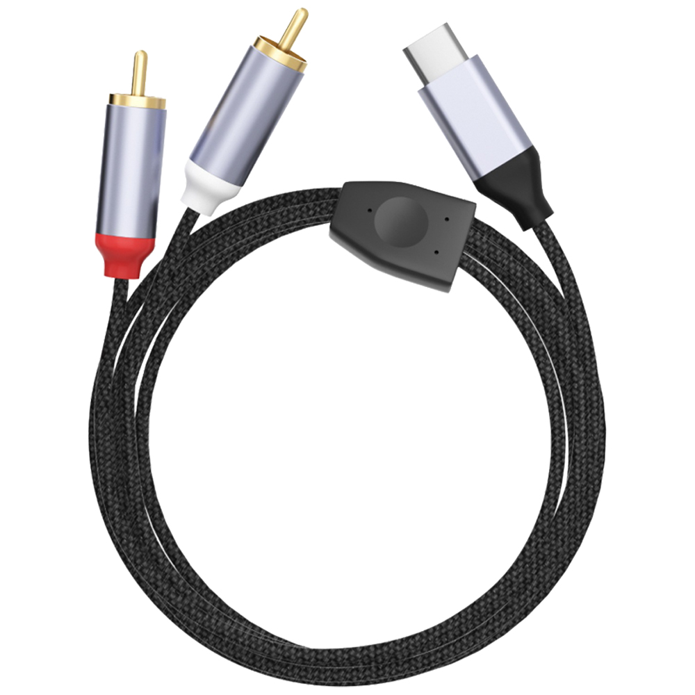 체리스팟 HZ-361 USB-C to RCA 변환 오디오 케이블 스마트폰 스피커 앰프 연결 젠더 1m, 1개, 블랙, HZ-361 11,400원