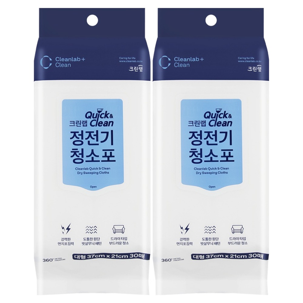 크린랩 퀵앤클린 정전기 청소포 30p, 2개 6,280원