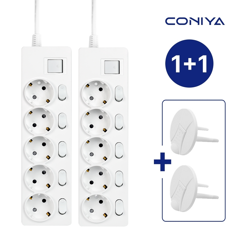 코니야 국산 고용량 개별 스위치 멀티탭 1+1 과부하차단 멀티콘센트 5구 1.5m~4.5m 23,800원
