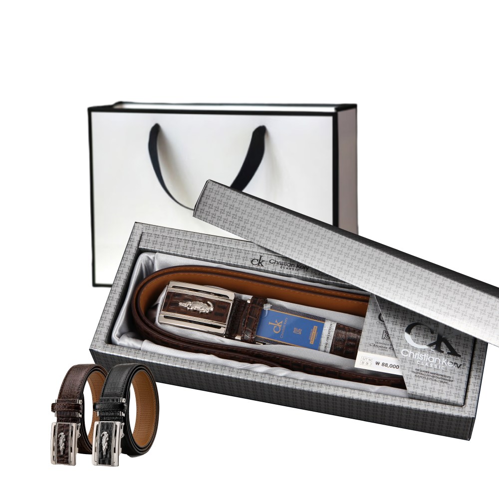 크리스찬케리 남성 명품 악어 무늬 가죽 정장벨트 자동 허리띠 혁띠 벨트 46,000원