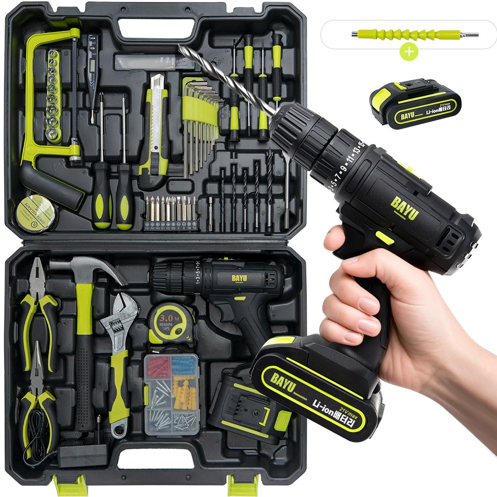 바유이 전동드릴 강력한 토크 전동드라이버 120pcs 공구세트 86,000원