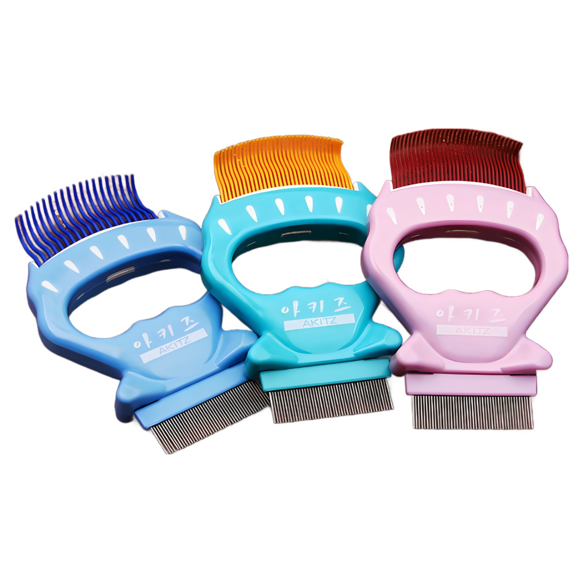 아키즈 펫 반려동물 눈꼽빗 강아지 고양이 얼굴빗, 옐로우(중단모), 1개 10,000원