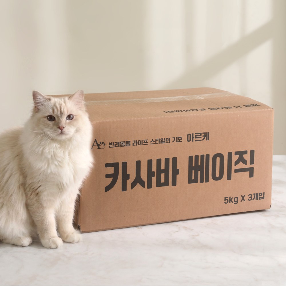 아르케 카사바베이직 카사벤토 응고력좋은 고양이모래, 무향, 3팩, 5kg 18,500원