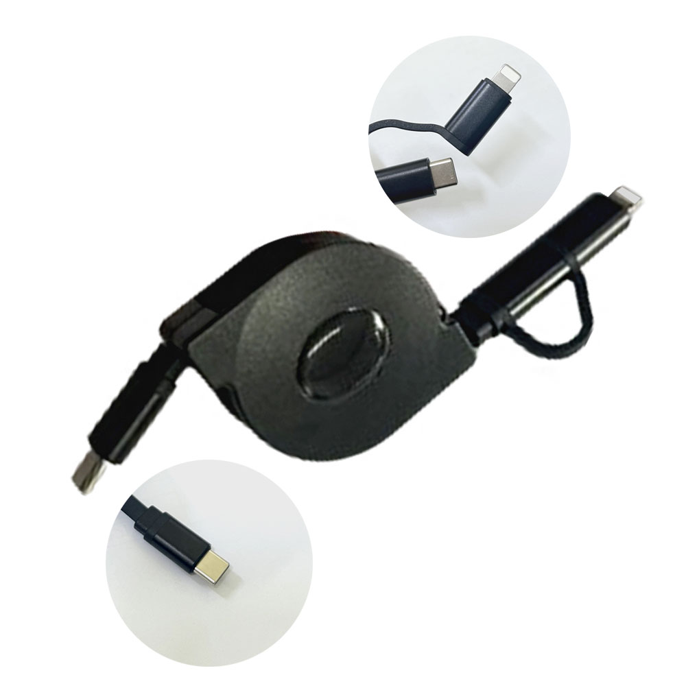 CtoC 자동감김 롤 PD 충전기 충전선 고속 멀티 핸드폰 충전 케이블 2IN1 C타입 8핀 차량용 휴대용 60W 4,300원