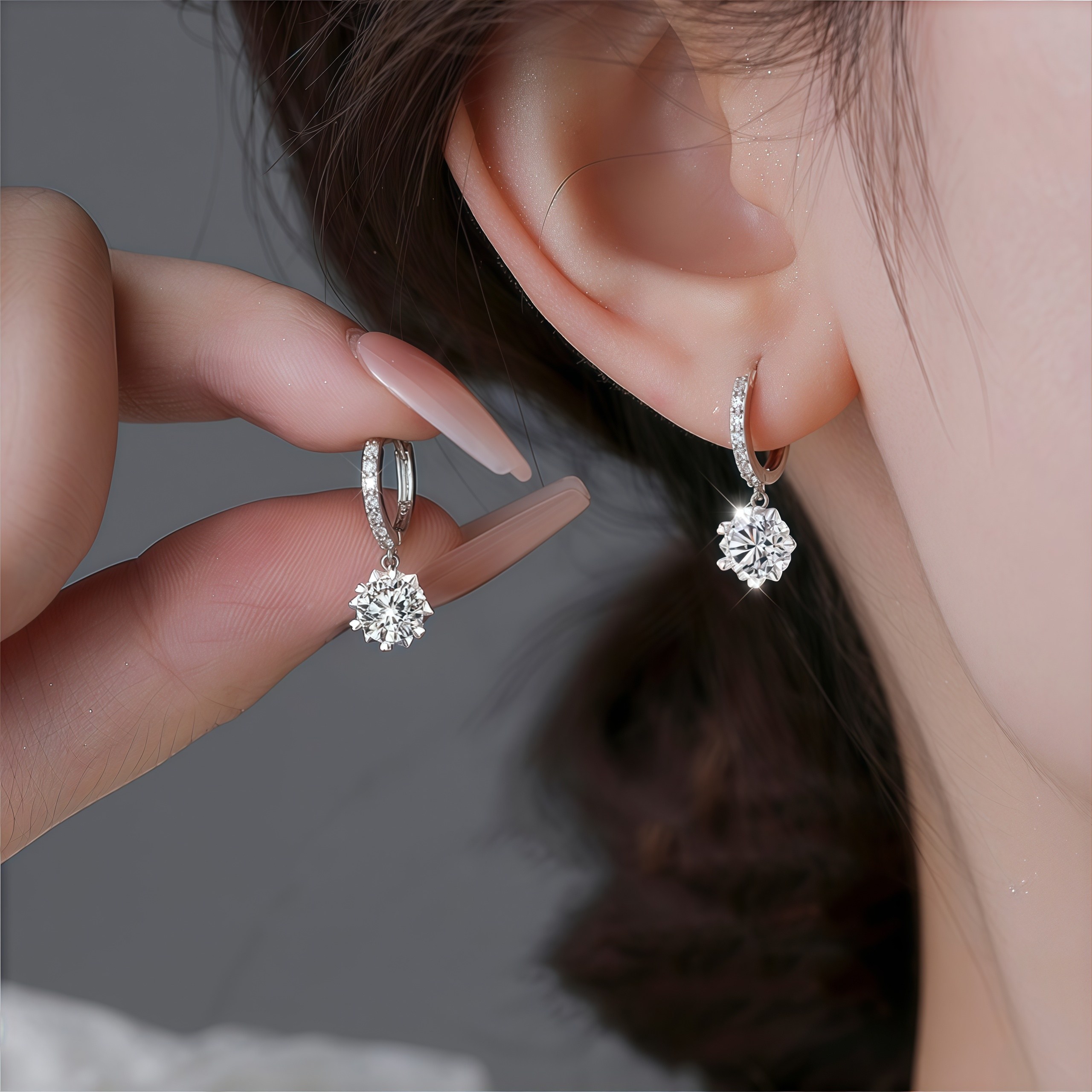 1캐럿 여성용 모이사나이트 귀걸이 QA-07 36,800원