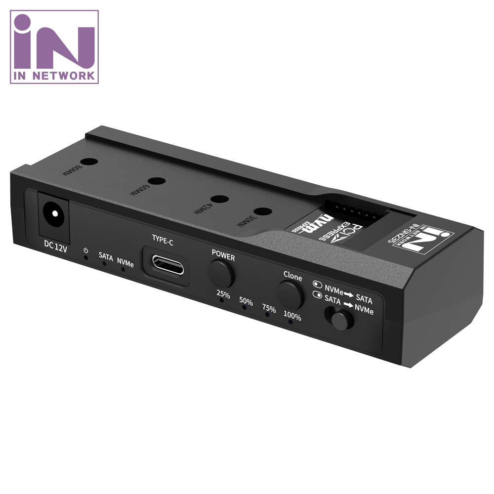 인네트워크 C타입 to M.2 NVMe SSD 및 2.5형 3.5형 SATA SSD HDD 클론 도킹 스테이션 컨버터 IN-SN235 45,200원