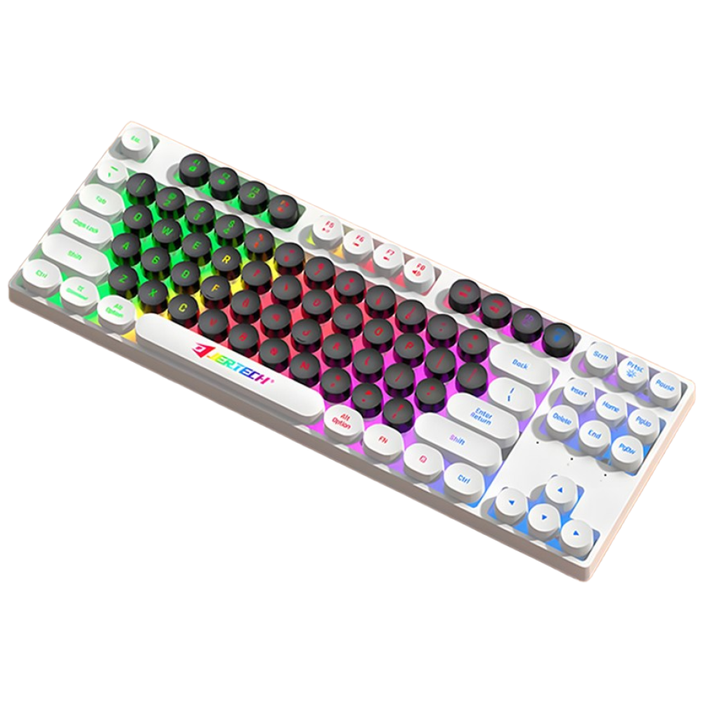 JERTECH DK600A 유선 키보드 LED 백라이트 저소음 원형 키캡 18,990원