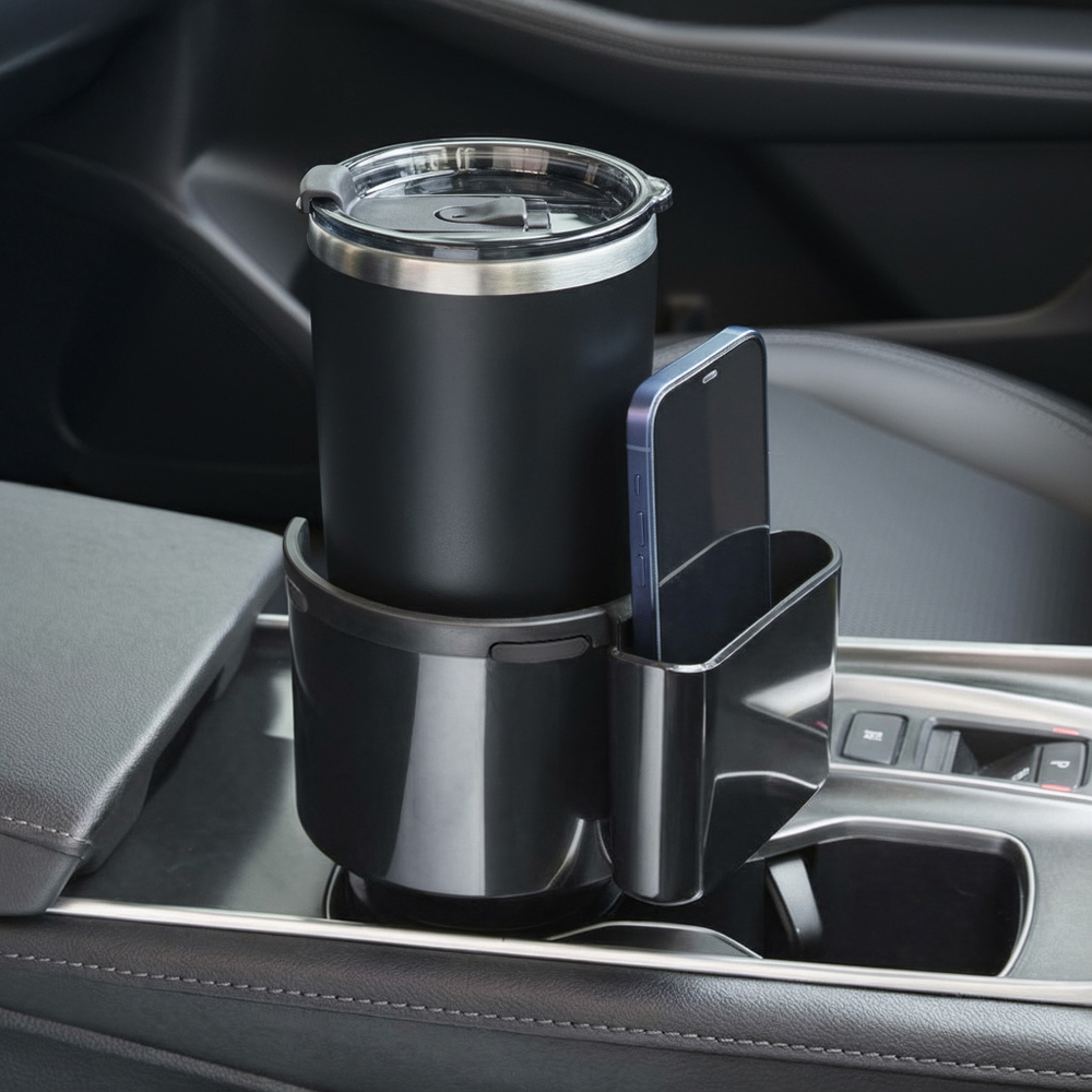 대한 차량 대용량 텀블러 거치대 컵홀더 스마트폰 보관 확장형, 블랙, 1개, 현재가 15,380원