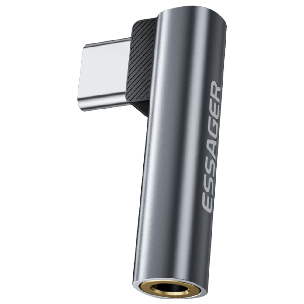 Essager 90도 ㄱ형/L자형 C타입 to 3.5mm AUX 이어폰 변환젠더, 그레이, 1개, 3.15cm 23,850원