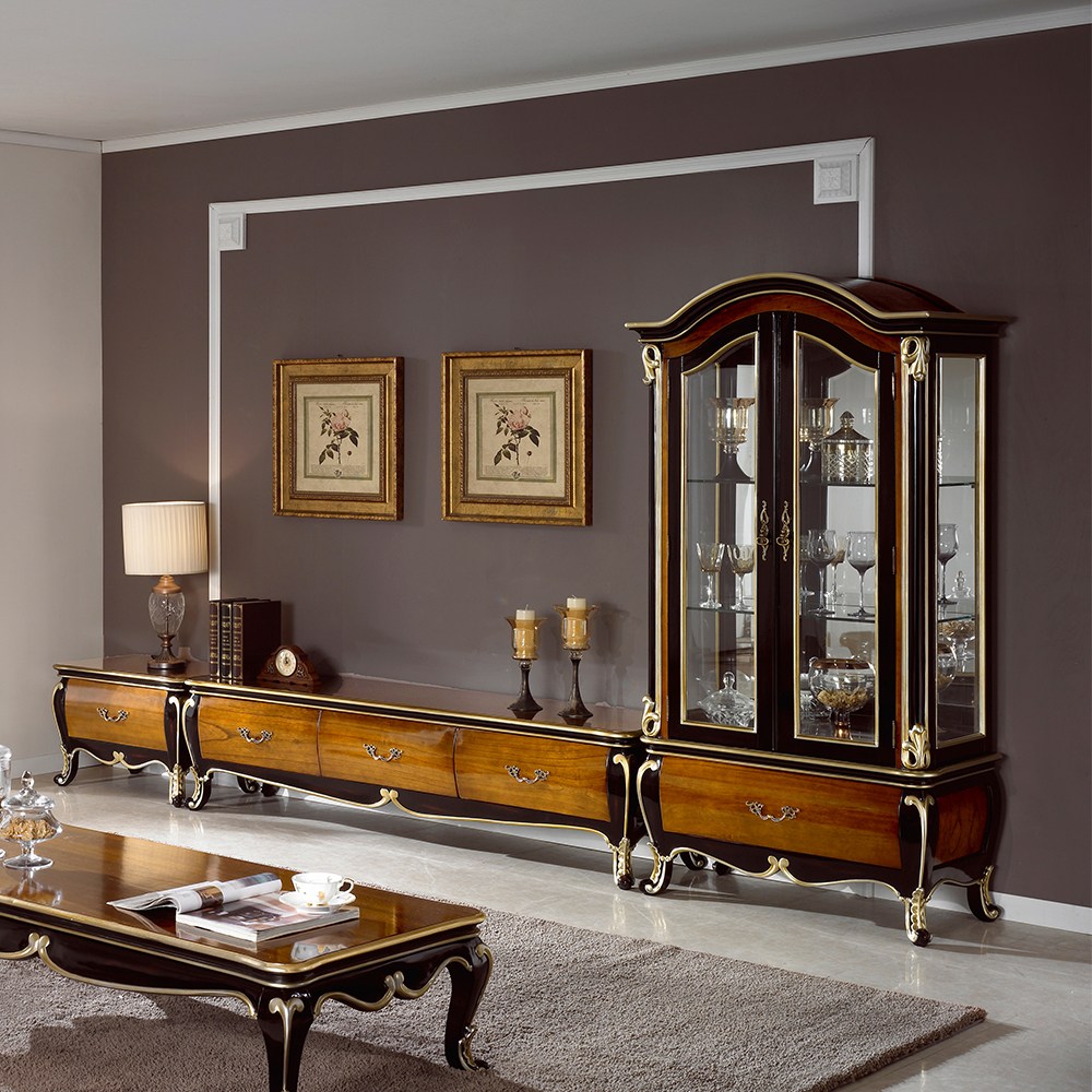 유캐슬 벤티 엔틱 원목 거실장세트 2000 (거실장+장식장+협탁) 1,950,000원