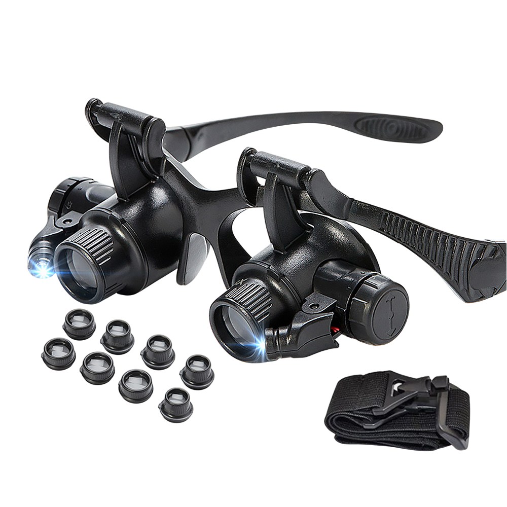 아띠꼴로 작업용 확대경 안경 휴대용 돋보기 LED 수리 헤드확대경, 1개 13,900원