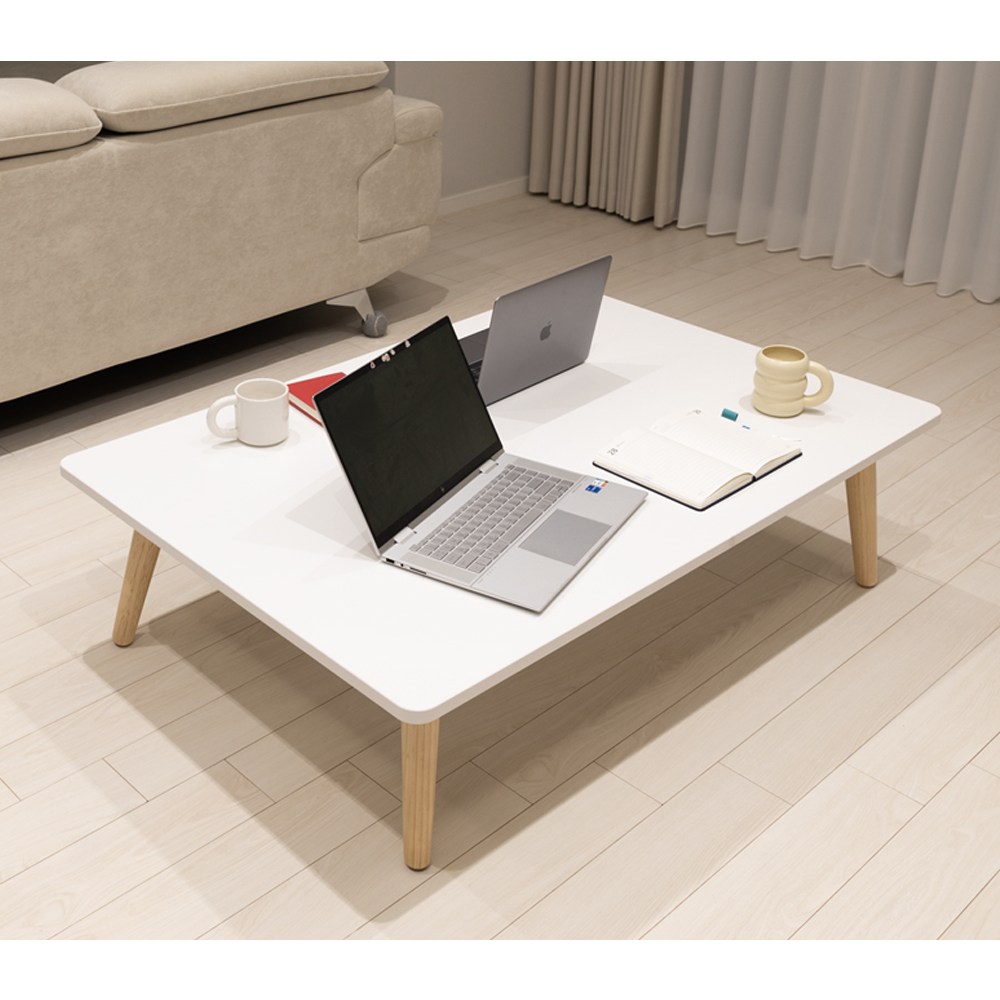 그레텔 좌식 거실 테이블 접이식 국산 원목다리 밥상 라운드사각 타원, 화이트자작엣지 123,590원