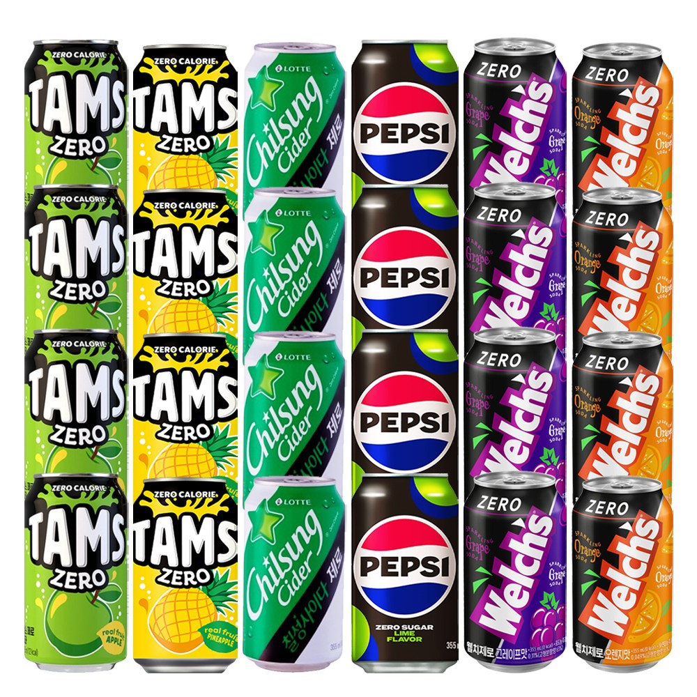 뚱캔 제로칼로리 탄산 캔음료 6종 24캔 25,500원