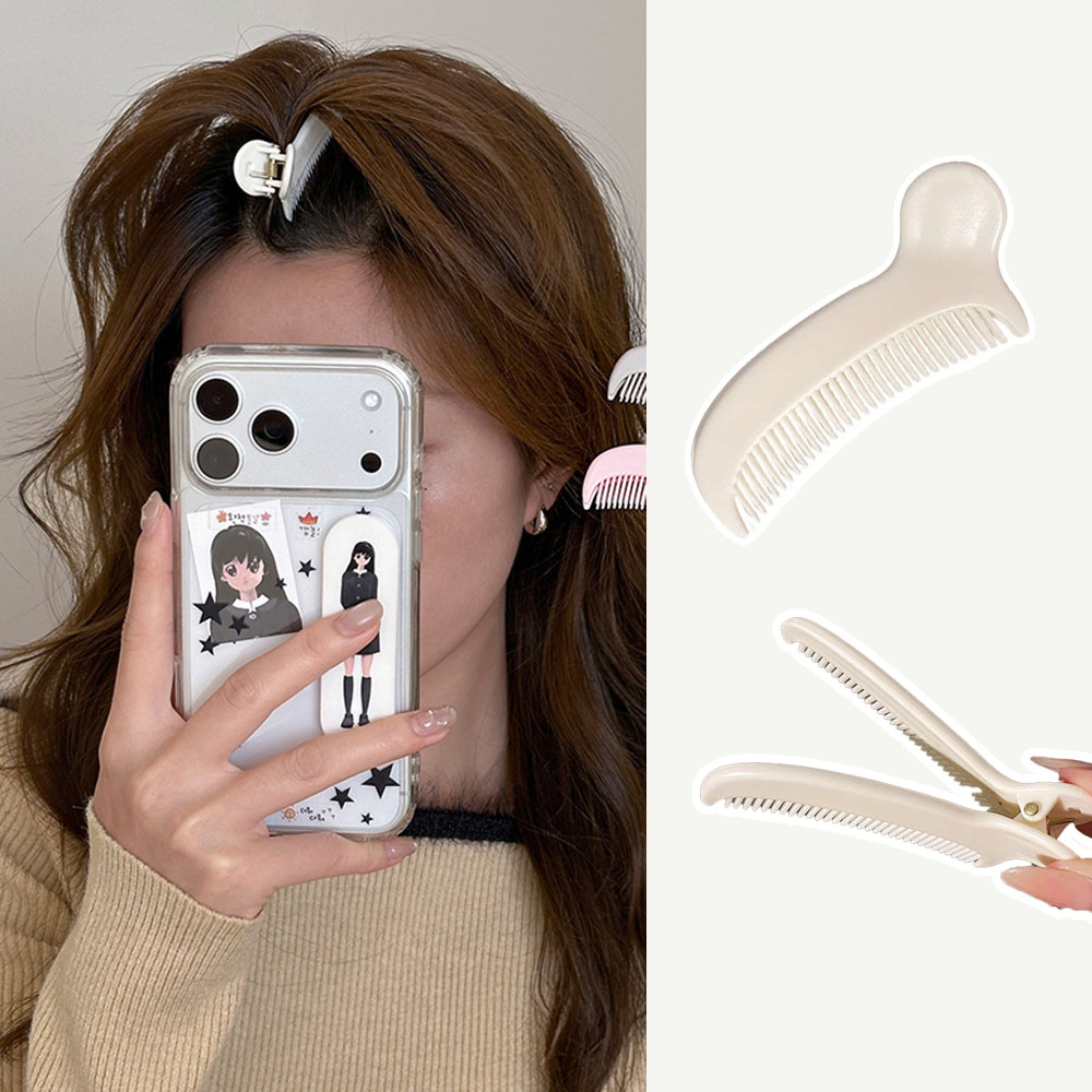 미즈코스 가르마 뿌리 볼륨 집게빗 집게핀 헤어 앞머리 고정 정수리볼륨 헤어클립, 1개, 아이보리 5,400원