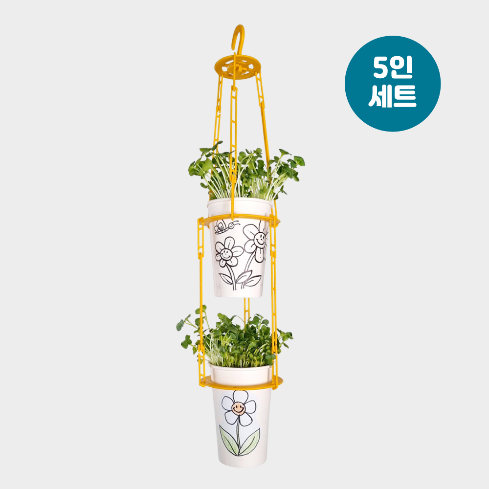 리컵키트 새싹무순 키우기 5인 세트 (문화센터수업, 생분해종이컵포함), 1세트, 옐로우 39,500원
