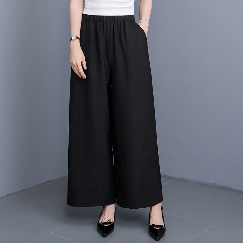 SAHINER 여성 밴딩 와이드 린넨 팬츠 피치 컬러 캐주얼, 현재가 19,800원