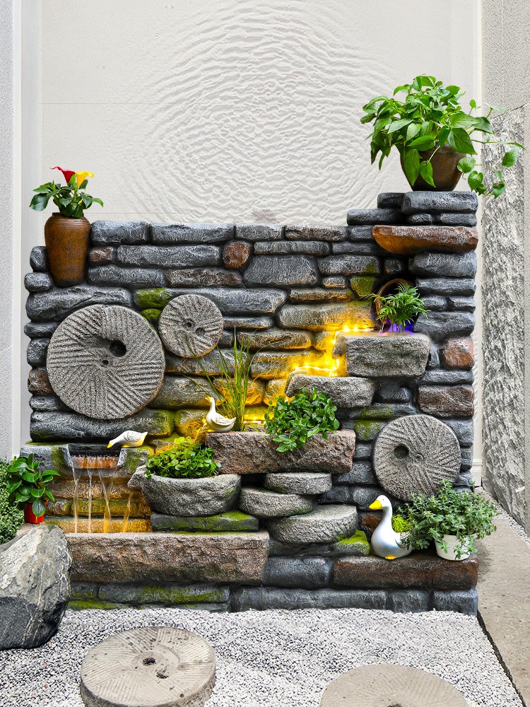 로비 인공폭포 장식품 폭포 분수대 업소용 미니분수대 사무실 가정용 대형, 콘크리트 레인지 210x46x210cm 2,272,900원