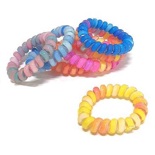 (주)아트인 젤리 그라데이션 스프링 머리끈(랜덤) 700원