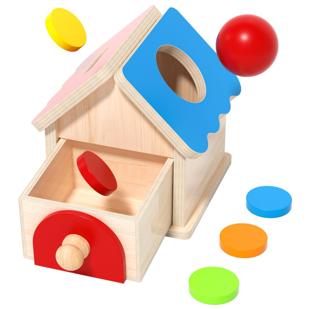 고려베이비 2in1 몬데소리 교구 동전 공 넣기 박스 소근육 발달 원목 장난감, 1개, 혼합 21,800원
