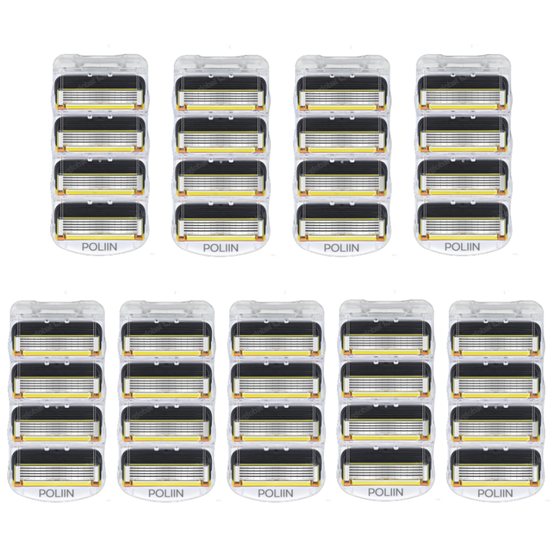 POLIIN 5중날 최고급 옐로우 면도날, 질레트 퓨전 프로쉴드 호환, 9개, 4개입 28,900원