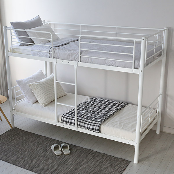 일루일루 코지 분리형 2층침대 프레임 성인 이층 저상형 낮은 철제 기숙사, 아이보리(S)/13cm포켓라텍스2개 539,000원