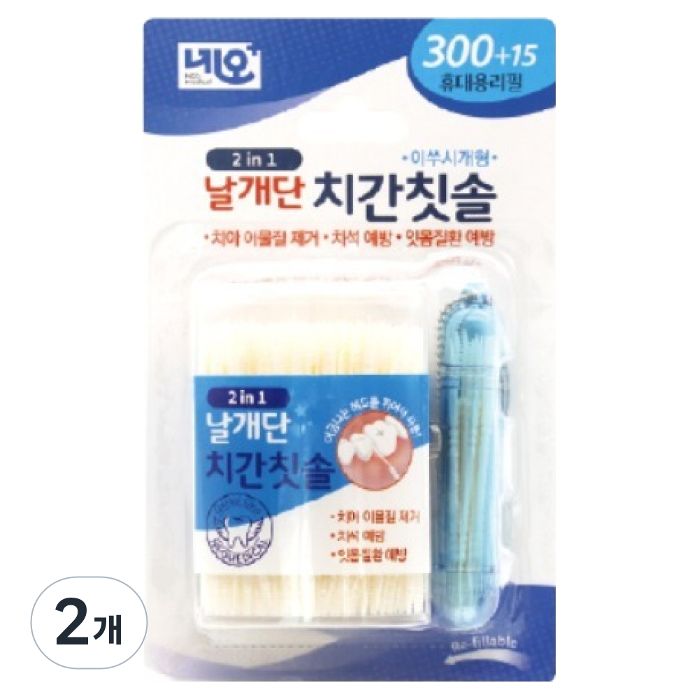 네오메디칼 날개단 치간칫솔, 2개, 315개입, 5mm 6,230원