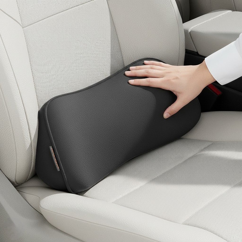 하임리프 사계절용 바른자세 메모리폼 차량 허리쿠션, 1개, 블랙 24,000원
