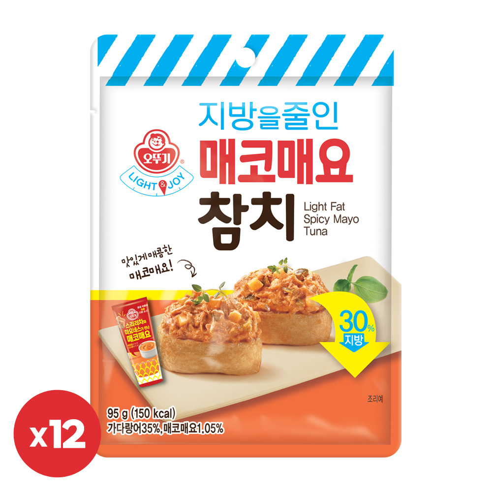 오뚜기 Light&Joy 지방을 줄인 매코매요참치 파우치 95g 12개, 12개, 95g 26,900원