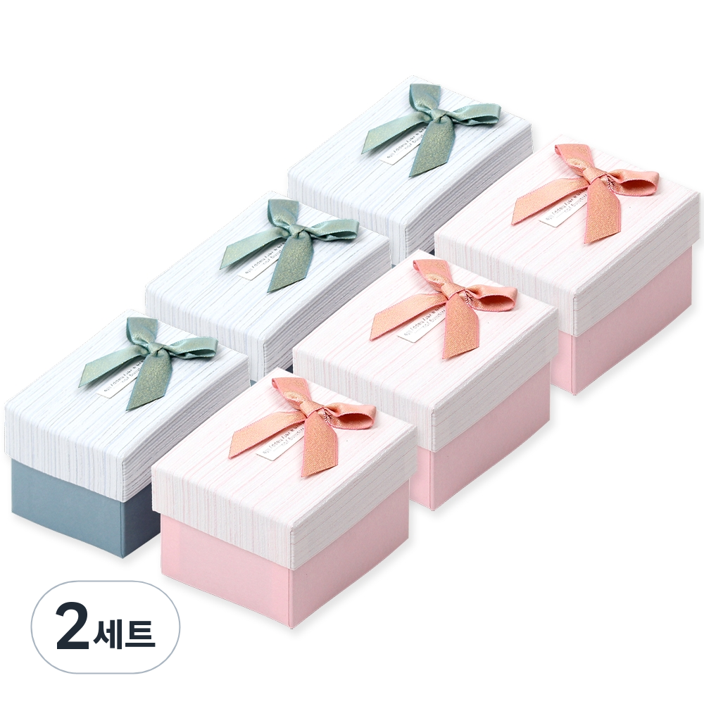 뭉구 줄무늬 리본 직사각형 선물상자 2종 x 3p 세트 27,000원