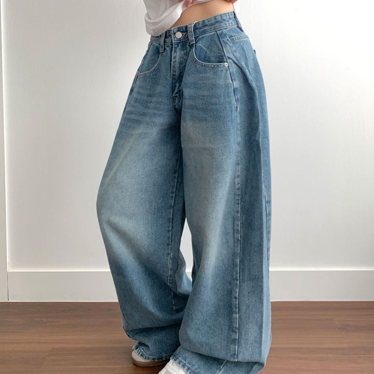 부기샵 여성팬츠 틸즈 데님 사이드핀턱 와이드팬츠 26,800원