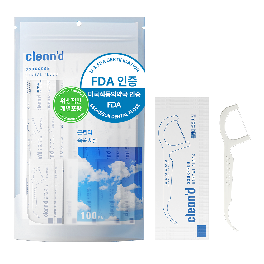 클린디 일회용 개별포장 초고밀도 폴리에탈린 고급 원사 사용 치실 100개입 13,680원