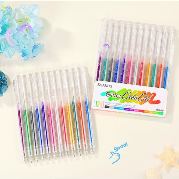 [굿상품] 끊어지지않고 잘 써지는 글리터 반짝이 컬러젤 볼펜 12,900원