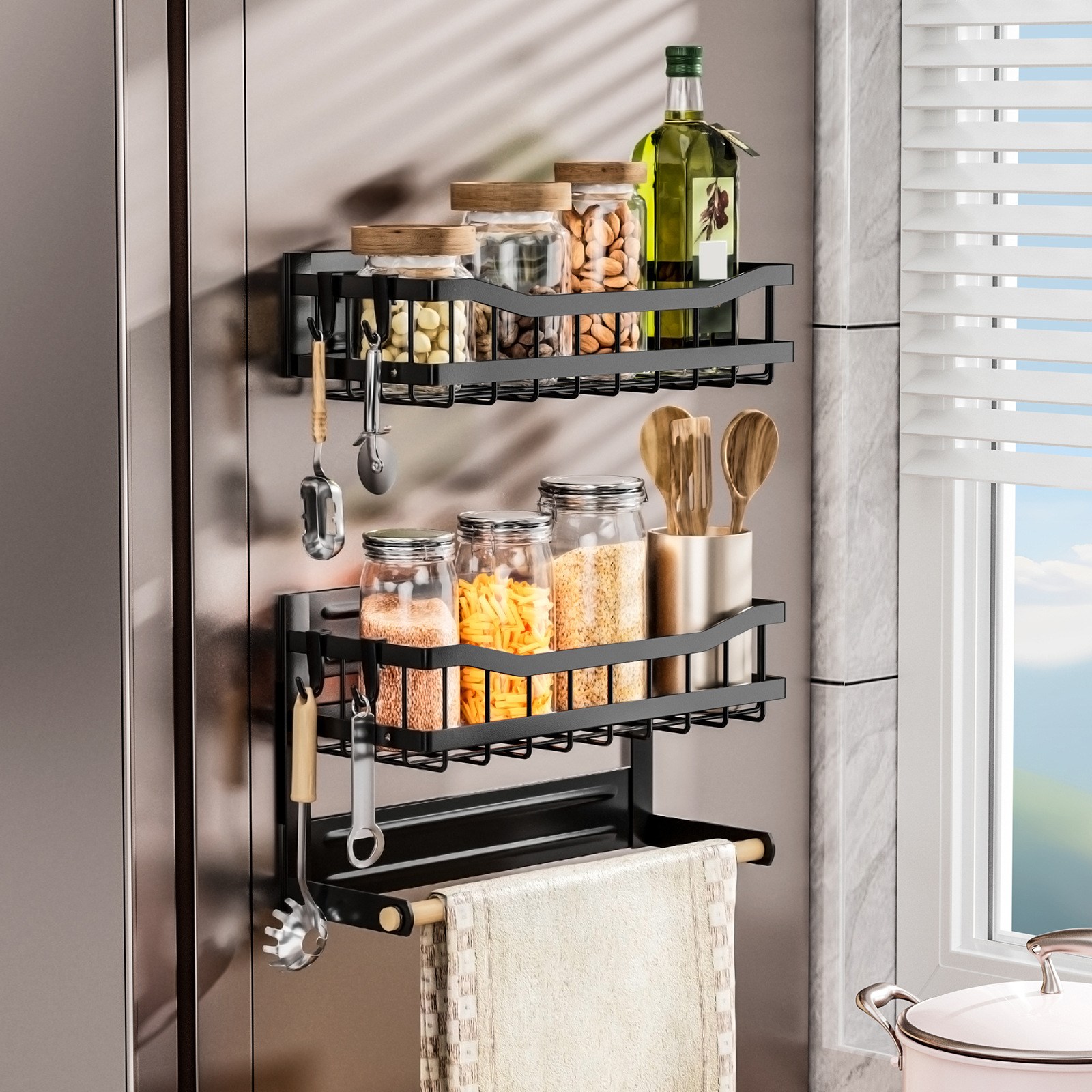 LA DERIVE 1+1 자석형 수납선반 서랍장 냉장고 측면 철제 자석선반 2단 다용도선반 욕실 주방 다용도화장실선반 16,900원