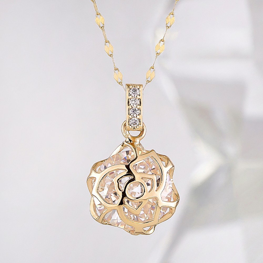 주리에떼 14K 18K 목걸이 데일리 심플 큐빅 장미 블론디 여자친구 금 목걸이 선물 266,520원