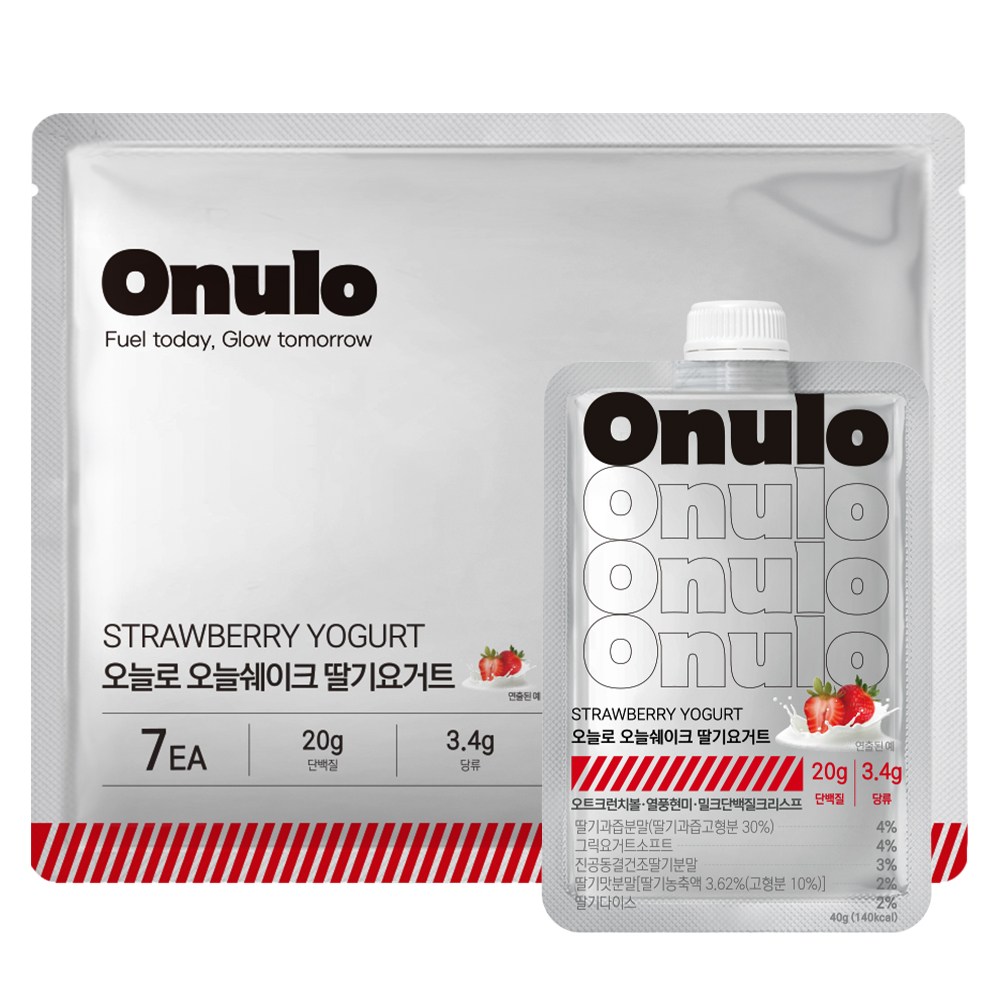 오늘로 오늘쉐이크 식사대용 단백질 쉐이크 딸기요거트맛, 7개, 40g 24,500원