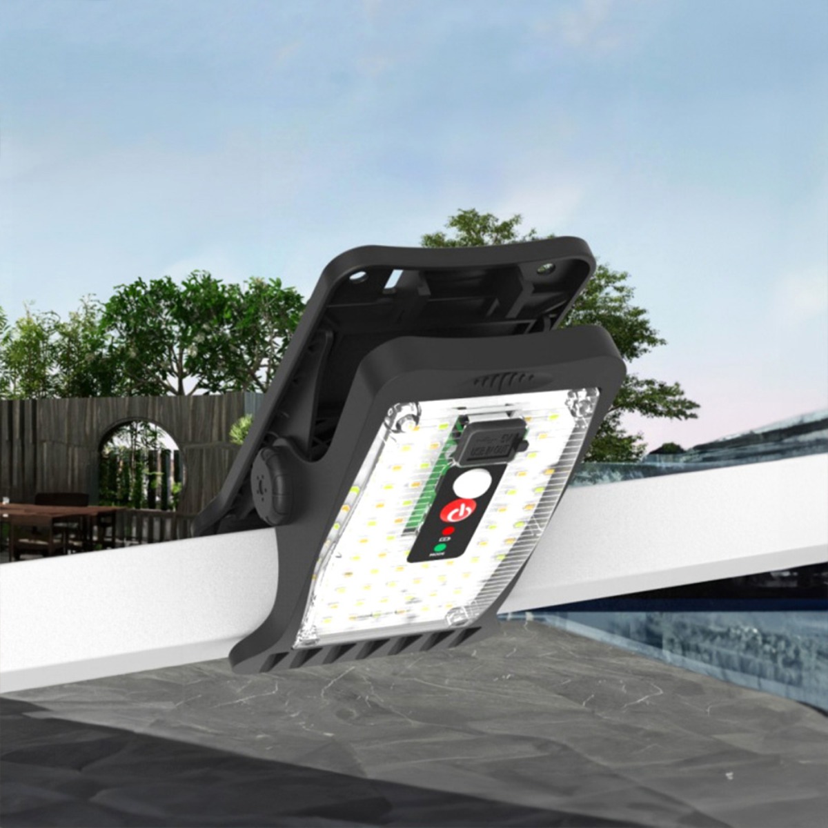 HK.sell 메이크 태양광 3컬러 충전식 클립 조명등, 블랙 16,800원