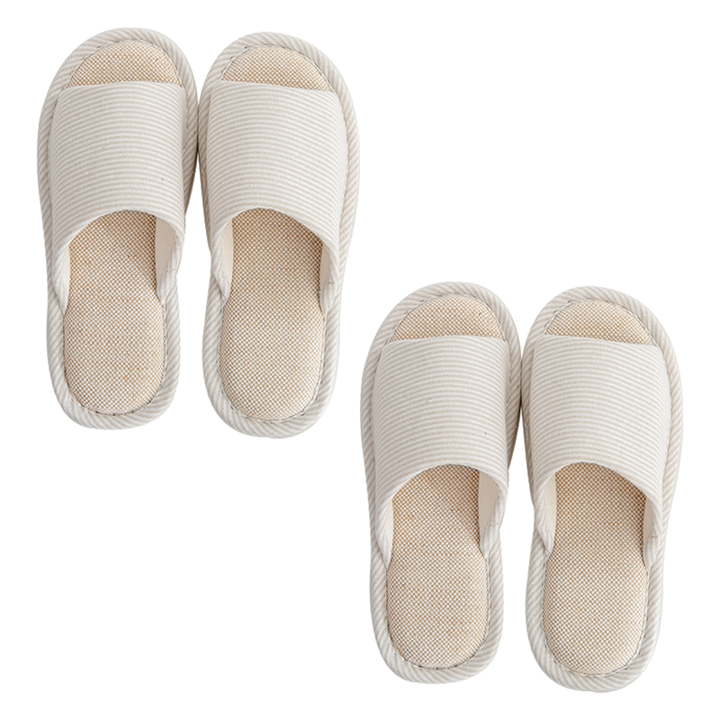 에버하우스 베이직 린넨 스트라이프 거실화, 아이보리, 2개 8,600원