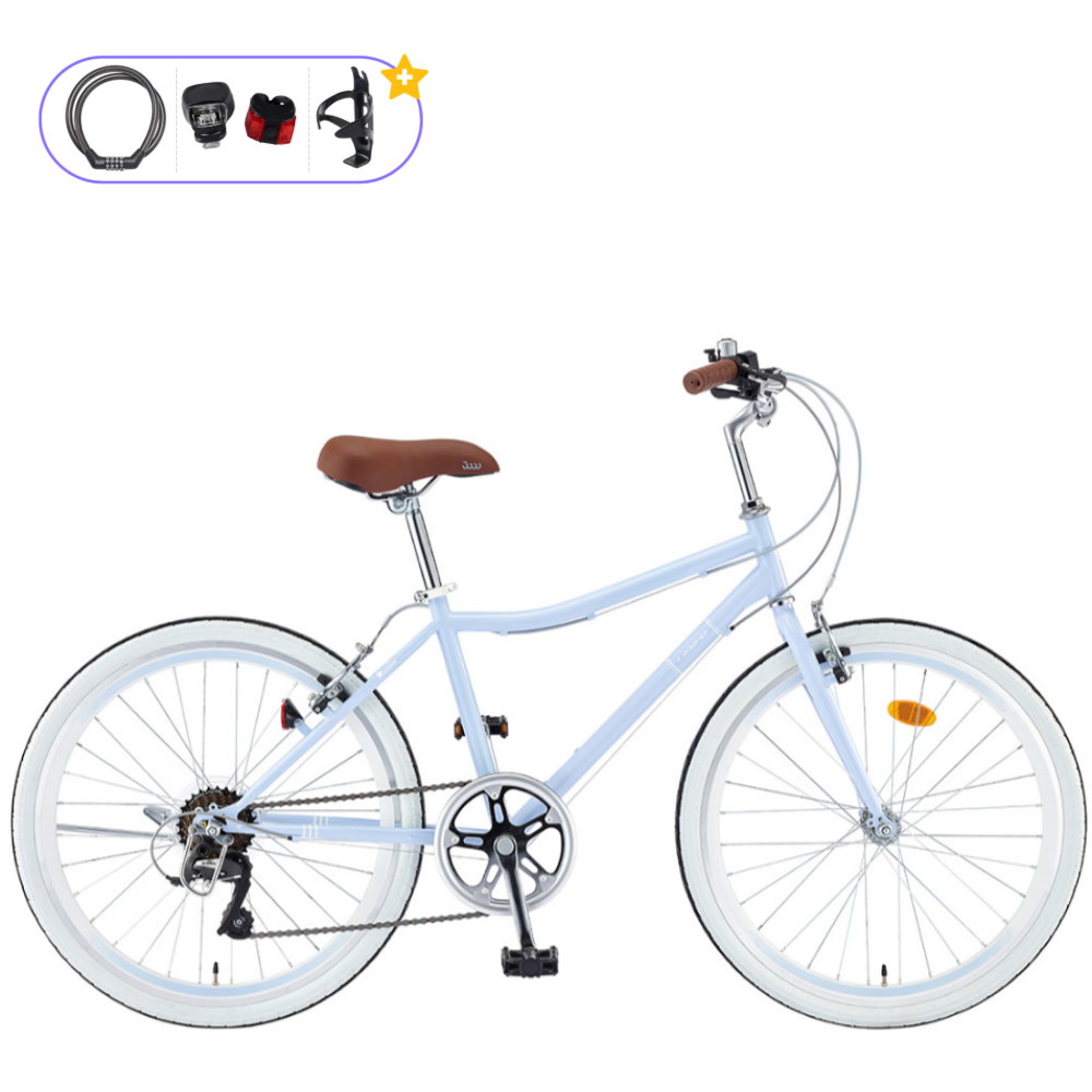 2026 삼천리 24 아레스 주니어 하이브리드 자전거, 1개, 152cm, 라이트 블루(99%조립) 280,000원