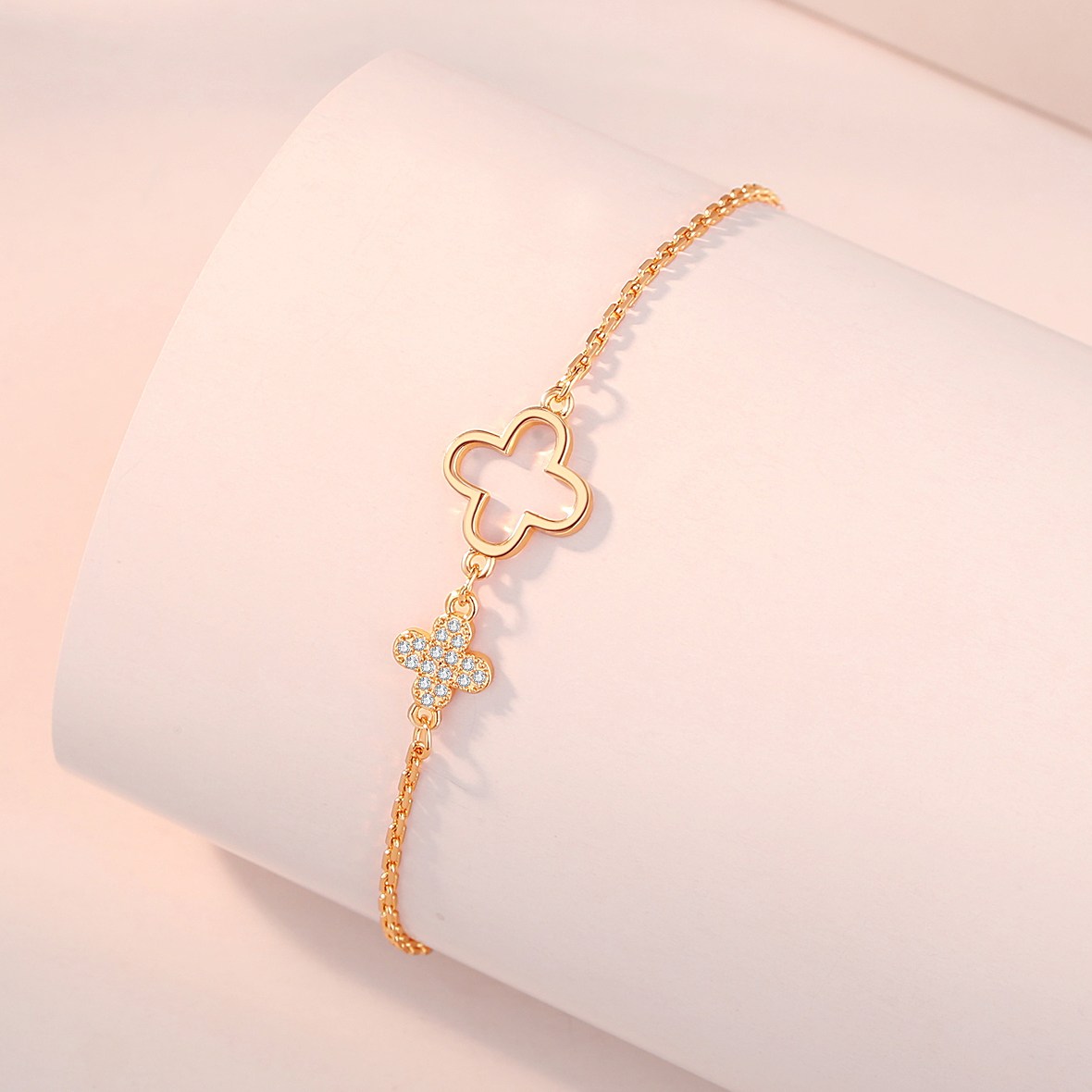 여성 18k 팔찌 데일리 심플 행운의 네잎클로버 팔찌 금팔찌 여자친구 생일 선물 SSYC1183 308,000원
