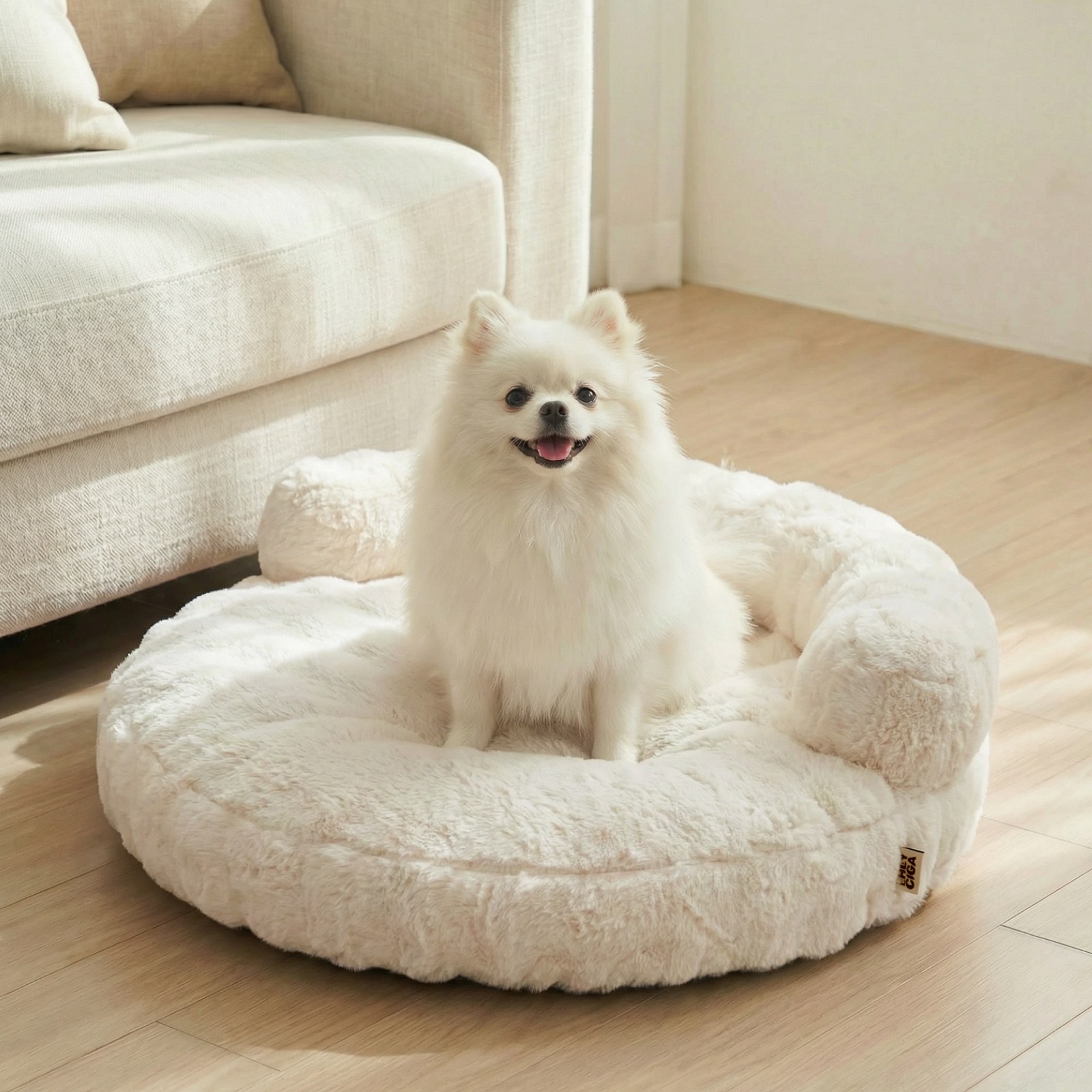 EHEYCIGA 부드러운 토끼털 강아지방석 반려견소파 방수 미끄럼방지, 1개, 베이지색 32,900원