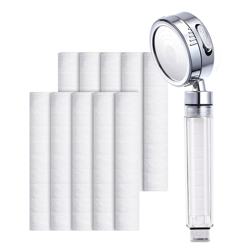 하비비 필터샤워기 3단 조절 절수 수압상승 샤워기 헤드 리필 10개세트, 실버, 1세트 19,800원