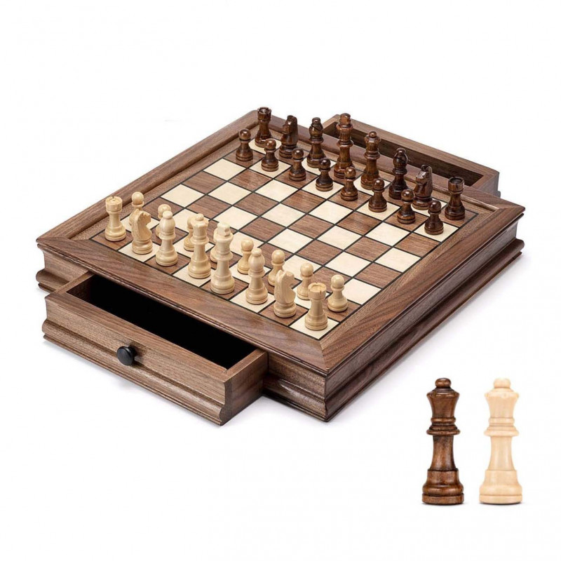 체스보드 원목체스판 세트용 클래식 원목 자석식 서랍형 체스세트 고급 체스판, 1개, C_12인치 호두나무 자석 체스판 135,900원