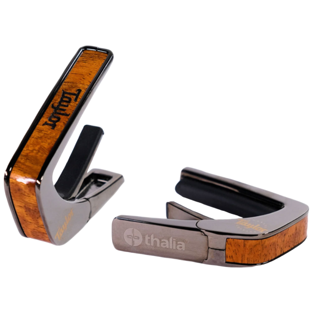 Thalia 탈리아 카포 블랙 크롬 Capo with Taylor Logo on Hawaiian Koa Inlay / Black Chrome TYLCB, 1개 140,000원