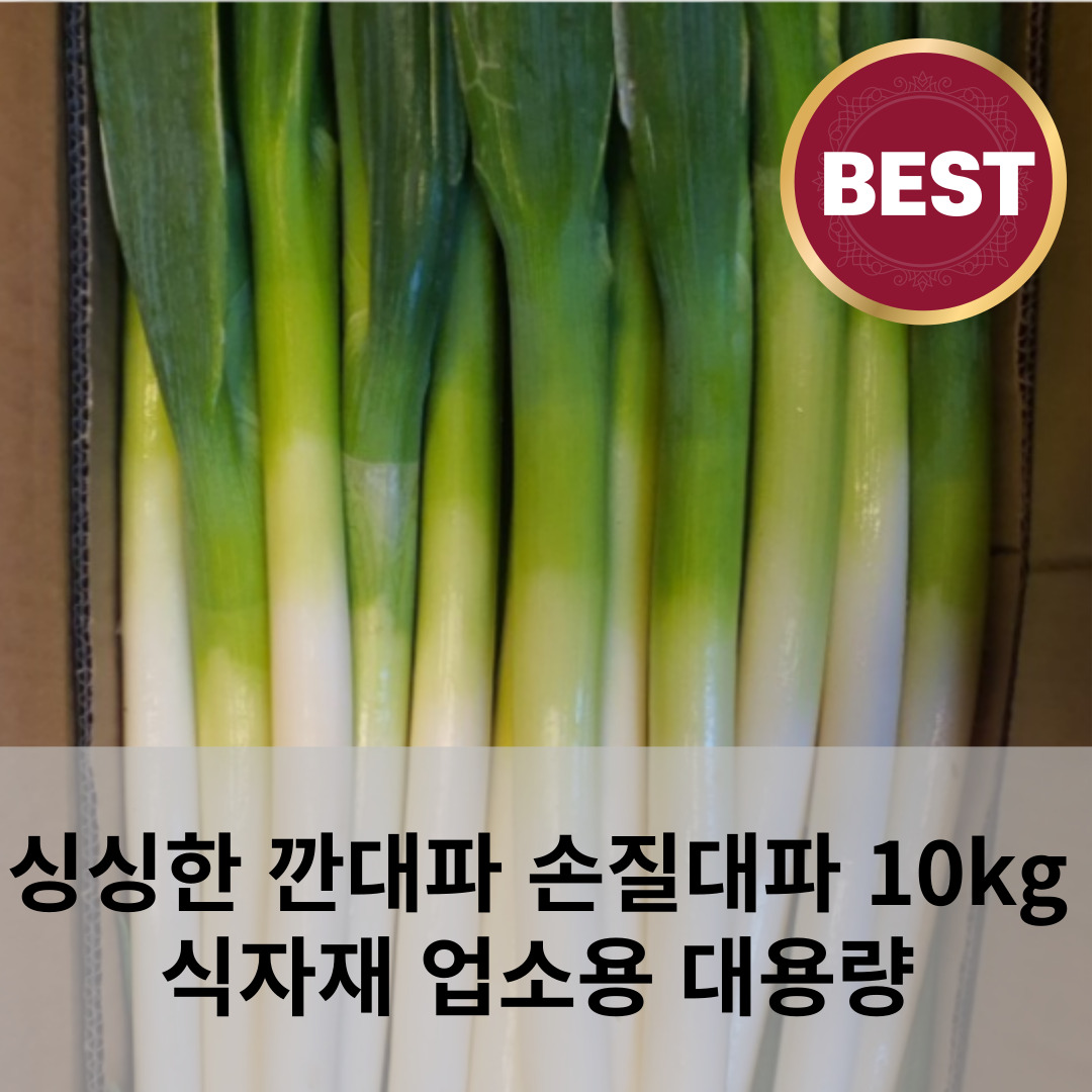 싱싱한 깐대파 손질대파 10kg 신선 식자재 업소용 수입대파 1box, 1개 23,900원